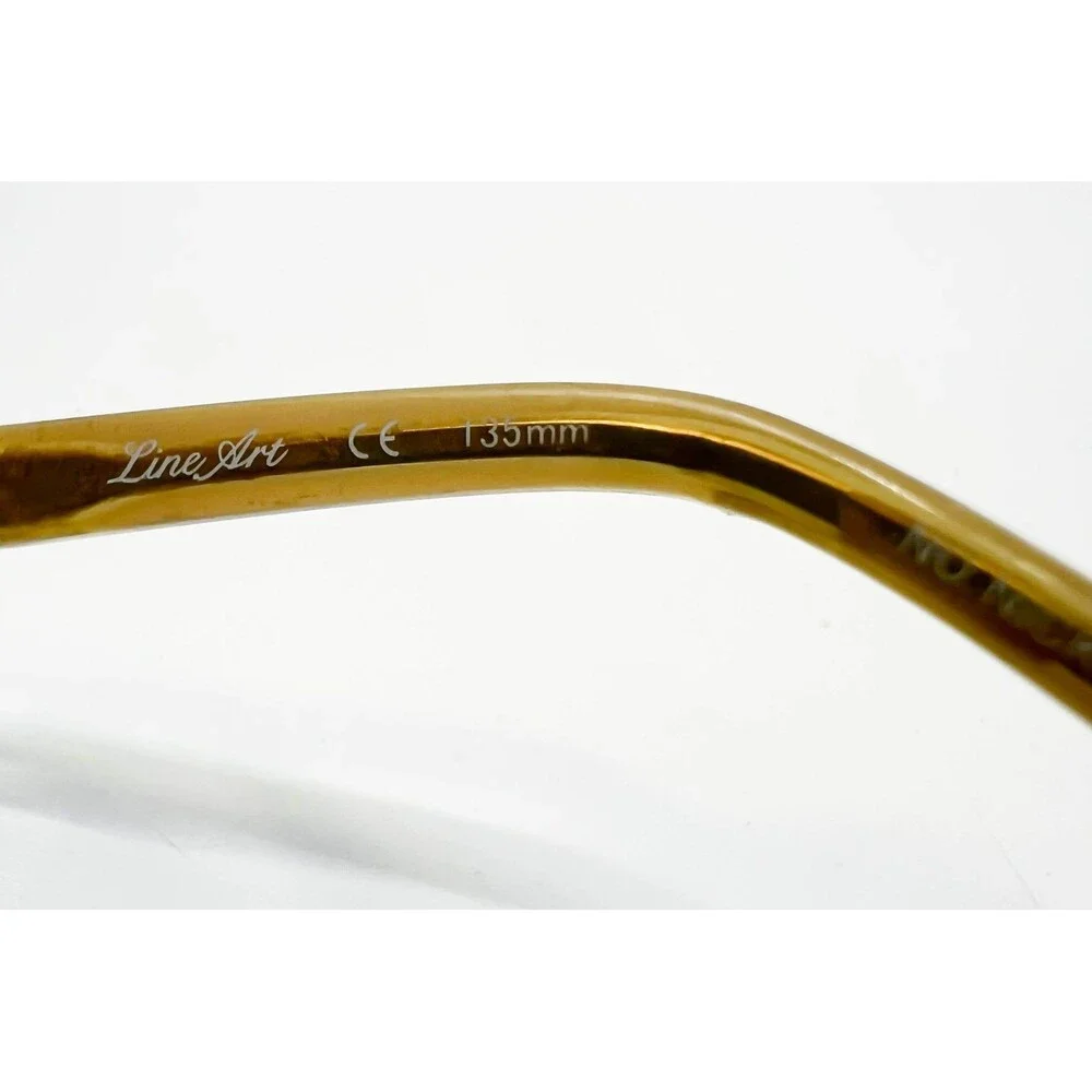 Line Art Eyeglasses Womens Brown Rimless Titanium XL2050 51-17-135